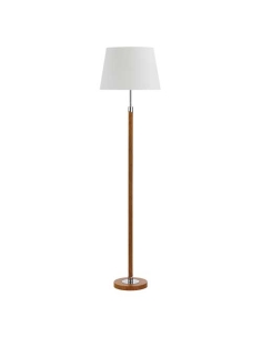 Telbix Belmore Walnut & White Floor Lamp 60W E27 - BELMORE BELMORE FL-WL