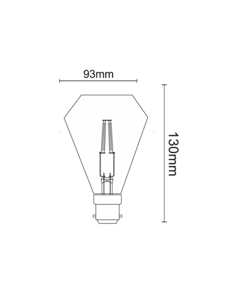 CF7 - Diamond Shape LED Filament Globe (3.5W)CF7
