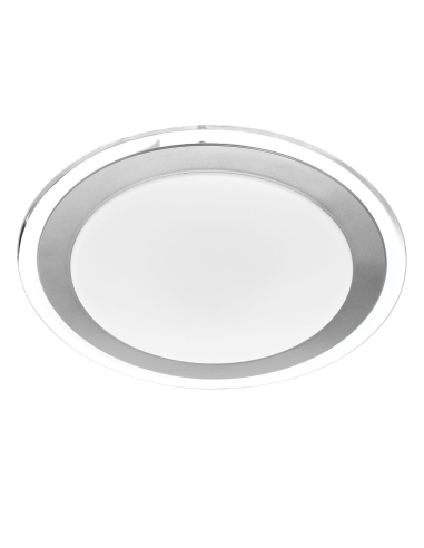 Telbix Astrid 30W Dimmable Satin & Silver/Tri-Colour LED Oyster Ceiling Light - ASTRID OY43-SL3C