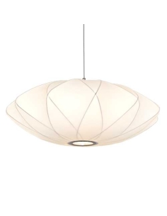 Telbix Aragon Large Nickel & White Pendant Light - ARAGON ARAGON PE75-WH