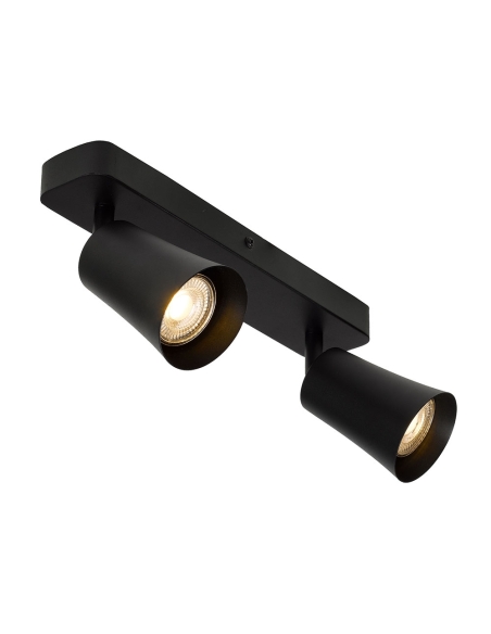 Telbix Alvey 2 Light GU10 Black Spotlight - ALVEY ALVEY SP2B-BK