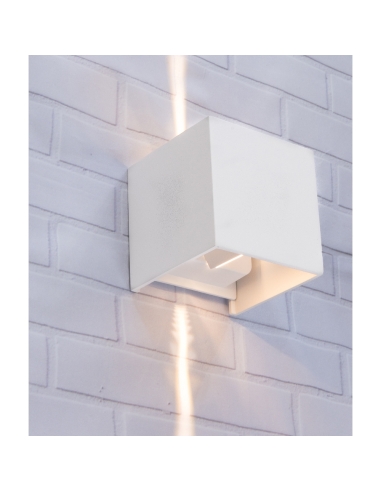 TOCA Cube 6.8W LED Exterior Up/Down Wall Light Sand White - TOCA2