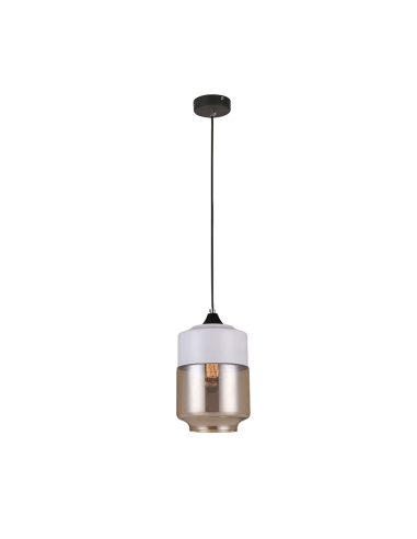 CASA White with Amber Glass ES 72W Pendant Lights - CASA1