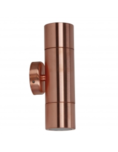 Oriel Oxley 240V GU10 Up & Down Wall Pillar Light Copper - UA7786CO