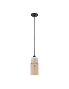 Oblong Pendant Light ES 72W With White & Amber - CASA3CASA3