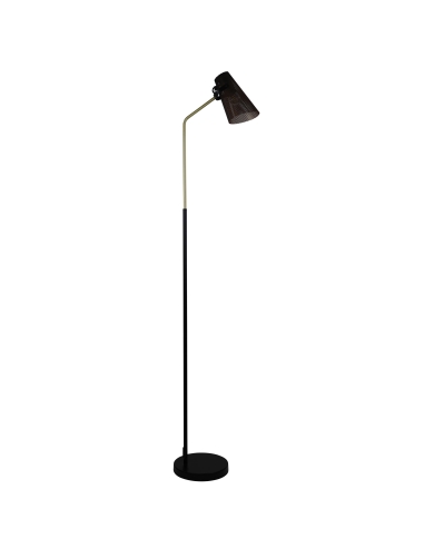 Oriel Perfo Floor Lamp Black & Brass - SL98833AB