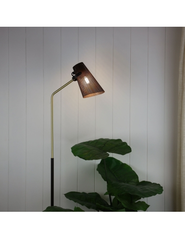 Oriel Perfo Floor Lamp Black & Brass - SL98833ABSL98833AB