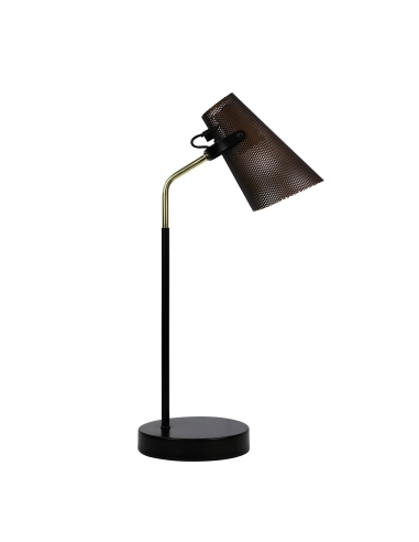 Oriel Perfo 1 Light Desk Lamp Black & Brass - SL98831AB