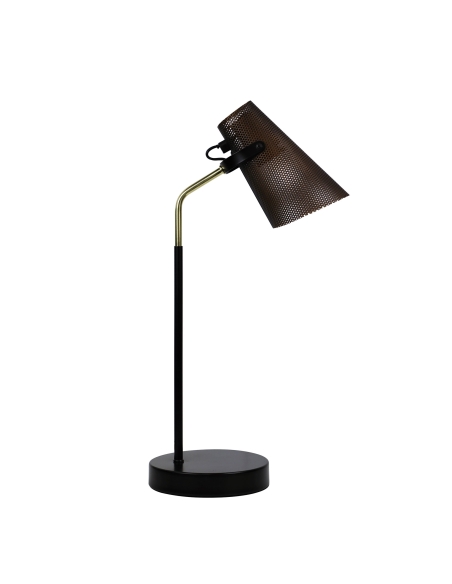 SL98831AB - Oriel Perfo 1 Light Desk Lamp Black & Brass