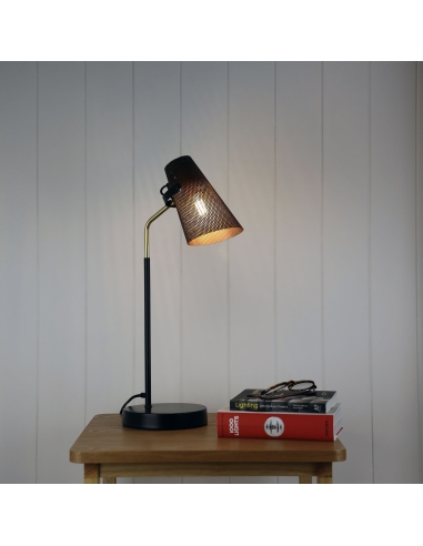 SL98831AB - Oriel Perfo 1 Light Desk Lamp Black & SL98831AB