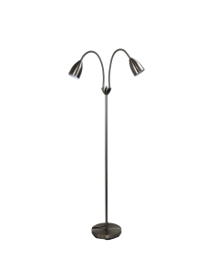 Oriel Stan 2 Light Flexible Neck Floor Lamp Brushed Chrome SL98822BC
