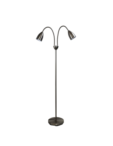 Oriel Stan 2 Light Flexible Neck Floor Lamp Brushed Chrome - SL98822BC