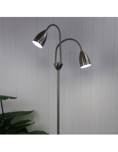 Oriel Stan 2 Light Flexible Neck Floor Lamp Brushed Chrome SL98822BC 2