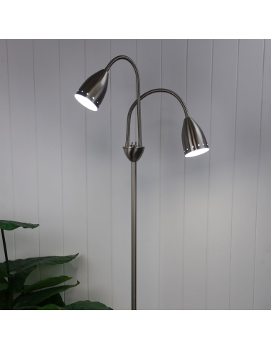 SL98822BC - Stan Twin Floor Lamp Brushed ChromeSL98822BC