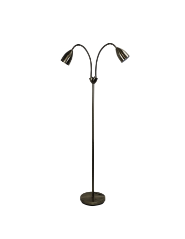 Oriel Stan 2 Light Flexible Neck Floor Lamp Antique Brass - SL98822AB