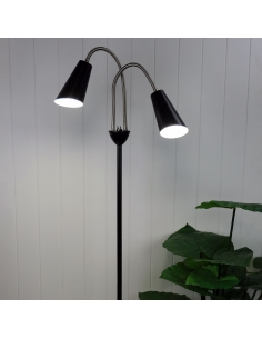 Oriel Walt 2 Light Flexible Neck Floor Lamp Black / Brushed SL98812BC 2
