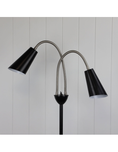 SL98812BC - Walt Twin Floor Lamp Brushed Chrome + SL98812BC