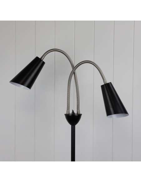 SL98812BC - Walt Twin Floor Lamp Brushed Chrome + SL98812BC