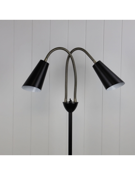 SL98812AB - Walt Twin Floor Lamp Ant Brass + SL98812AB