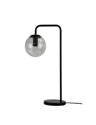 Oriel Newton Contemporary Clear Glass Table Lamp Black - SL98799BK