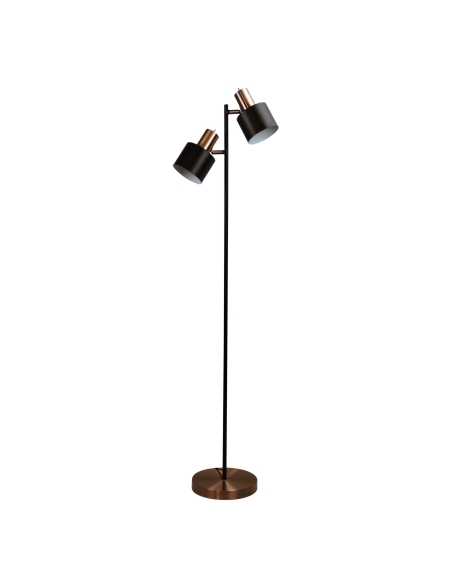 SL98787/2CO - ARI TWIN FLOOR LAMP BLACK w/ COPPER