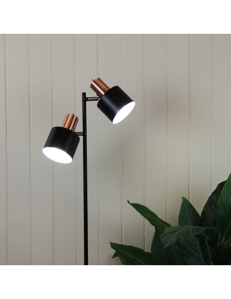 SL98787/2CO - ARI TWIN FLOOR LAMP BLACK w/ COPPERSL98787/2CO