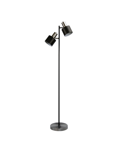 SL98787/2BC - Ari Twin Floor Lamp Black With Br Chrome - Brushed Chrome