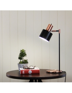 Oriel ARI 1 Light Desk Lamp Black With Copper Head - SL98786CO 2