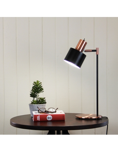 SL98786CO - Ari Desk Lamp Black With Copper HeadSL98786CO