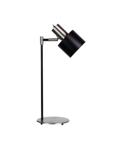 Oriel ARI 1 Light Desk Lamp Black With Brushed Chrome Head SL98786BC