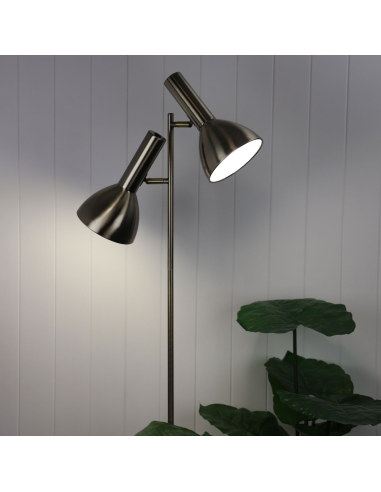Oriel VESPA TWIN FLOOR LAMP ANTIQUE BRASSSL98572AB