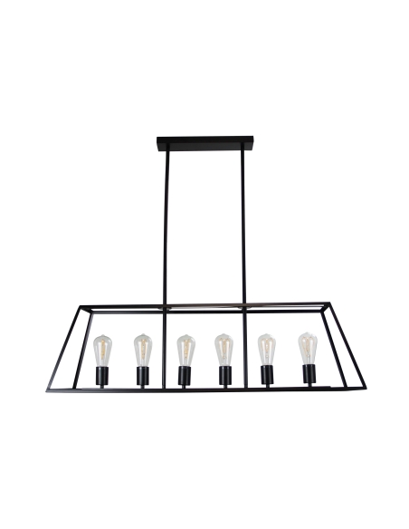SL66906BK - Southport 100 6 Light Pendant Black
