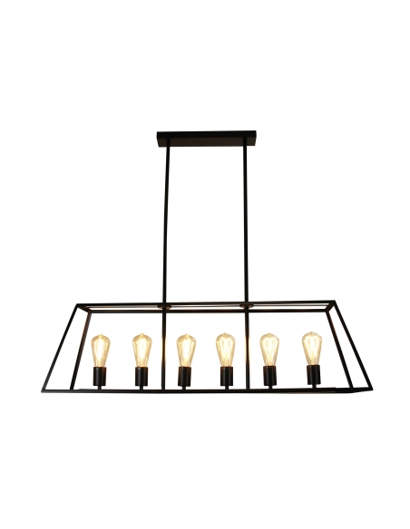 Reuten 6 Light Steel Pendant