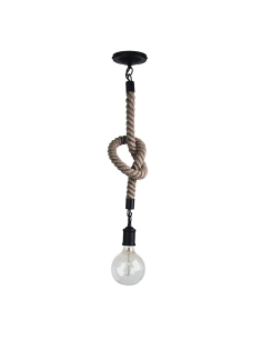 Oriel Rope 1 Light Pendant 1200mm Suspension Black - SL65011BK