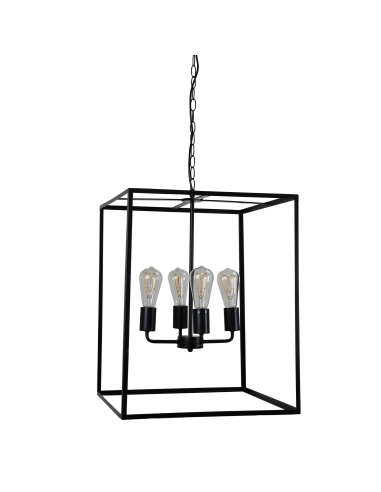 Oriel Hampton 4 Light Pendant Black No Glass - SL64924BK