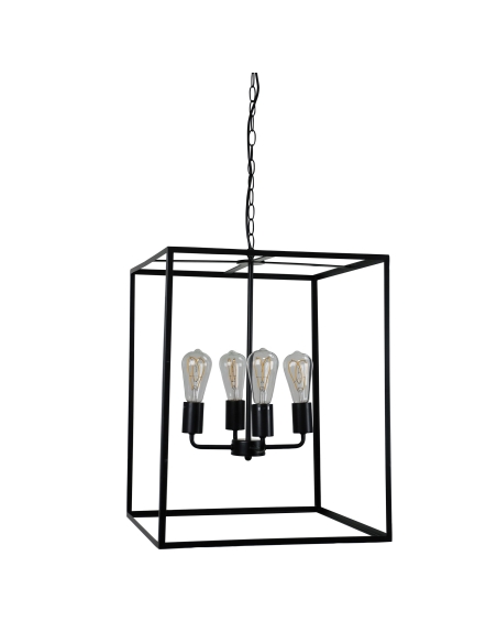 SL64924BK - Oriel HAMPTON 4 LIGHT PENDANT BLACK no glass