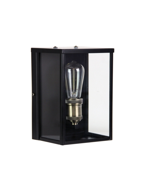 SL64908BK - Oakland 1 Light IP44 Exterior Wall Light Black
