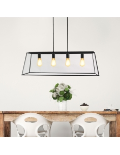Oriel Eaton 4 Light Pendant Matt Black - SL64904BK 2