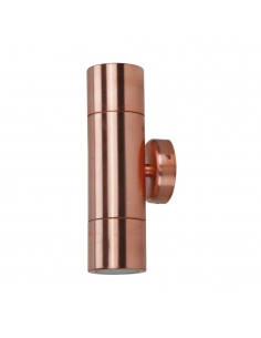 Oriel Oxley 240V GU10 Up & Down Wall Pillar Light Copper - UA7786CO 2