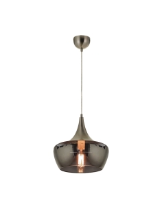 Landy 1 Light Pendant - Nickel/Smoke LANDY PE30-NKSM
