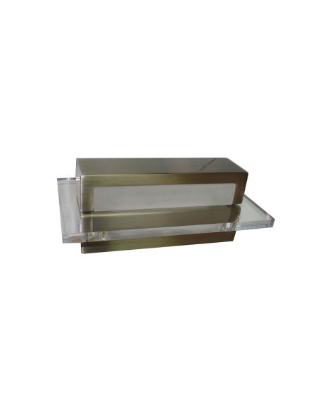 NEW YORKG2 - NEW YORK City Series LED Interior Satin Nickel With Clear Acrylic Border Rectangular Wall Light