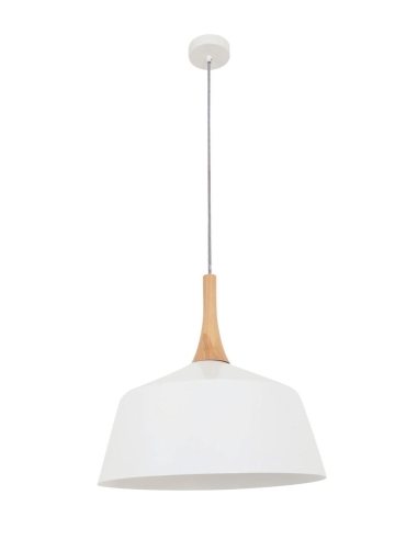 NORDIC3 - NORDIC Modern Scandinavian Medium Dome Shape Steel & Wood Pendant Lights