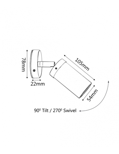 PG1ACECA - GU10 Exterior Wall Pillar Spot Lights PG1ACECA