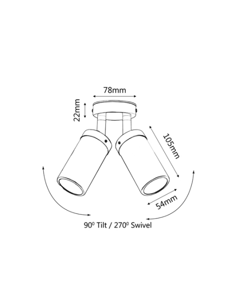 PG2ACECA - GU10 Exterior Wall Pillar Spot Lights PG2ACECA