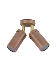 Poseidon 240V GU10 Double Adjustable Wall Pillar Light Aged PG2ACECA