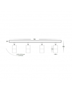 Poseidon 4 Light 240V GU10 Ceiling Spotlight Bar Light PG4BARWH 2