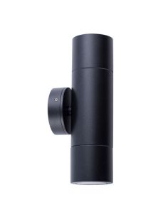 Poseidon 240V GU10 Up & Down Wall Pillar Light Black - PGUDBL