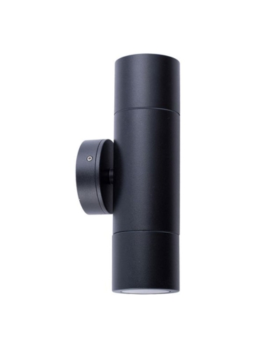 PGUDBL - GU10 Exterior Wall Pillar Spot Lights (Black Aluminium) IP65