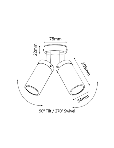 PM2ACEC - MR16 Exterior Wall Pillar Lights (Light PM2ACEC