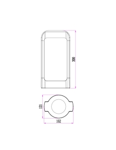 Exterior 13 watt LED Small Bollard Light Height 300mm Base SEKER1 2